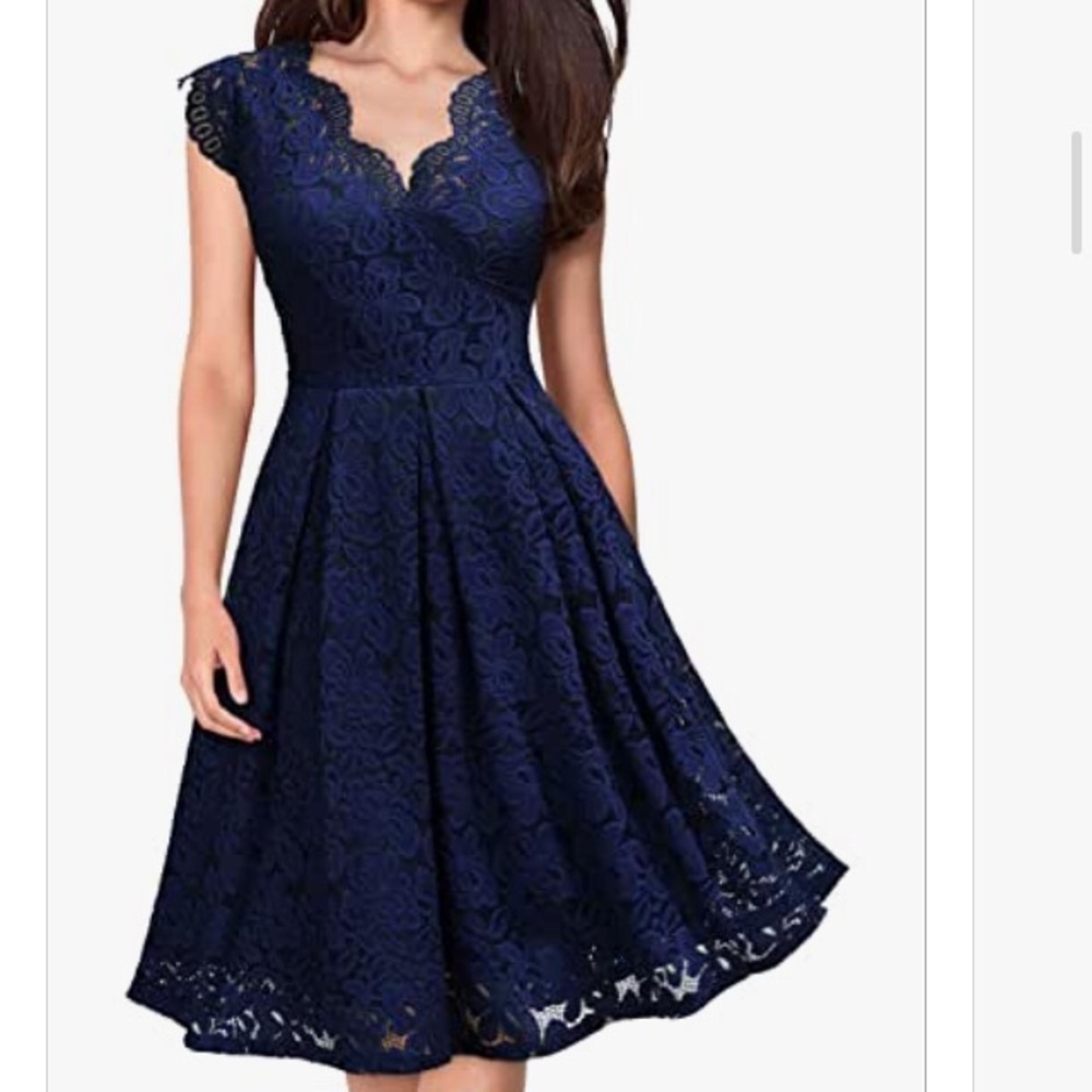 Miss May navy lace dress